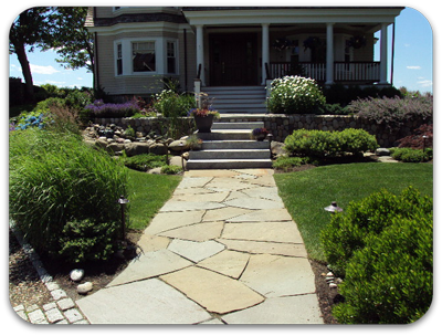 Picture of a natural stone walkway